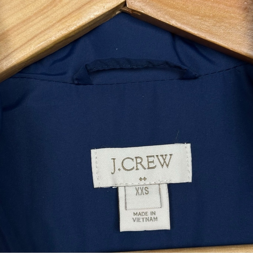 J.Crew Preppy Diamond Quilted Zip Up Mock Neck Preppy Puffer Vest Navy Blue XXS - Picture 10 of 13